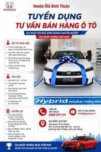 Tuyển dụng Tư vấn bán hàng ô tô